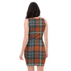 Tartan Orange Plaid Bodycon Dress-grizzshop