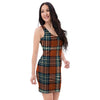 Tartan Orange Plaid Bodycon Dress-grizzshop