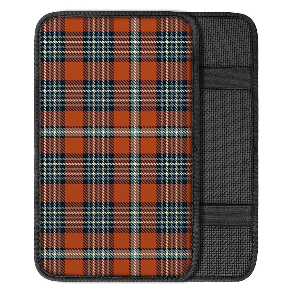 Tartan Orange Plaid Car Console Cover-grizzshop