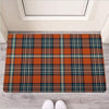 Tartan Orange Plaid Door Mat-grizzshop