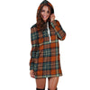 Tartan Orange Plaid Hoodie Dress-grizzshop