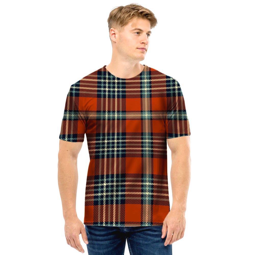 Tartan Orange Plaid Men T Shirt-grizzshop