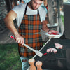 Tartan Orange Plaid Men's Apron-grizzshop