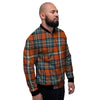 Tartan Orange Plaid Men's Bomber Jacket-grizzshop