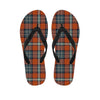 Tartan Orange Plaid Men's Flip Flops-grizzshop