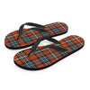 Tartan Orange Plaid Men's Flip Flops-grizzshop