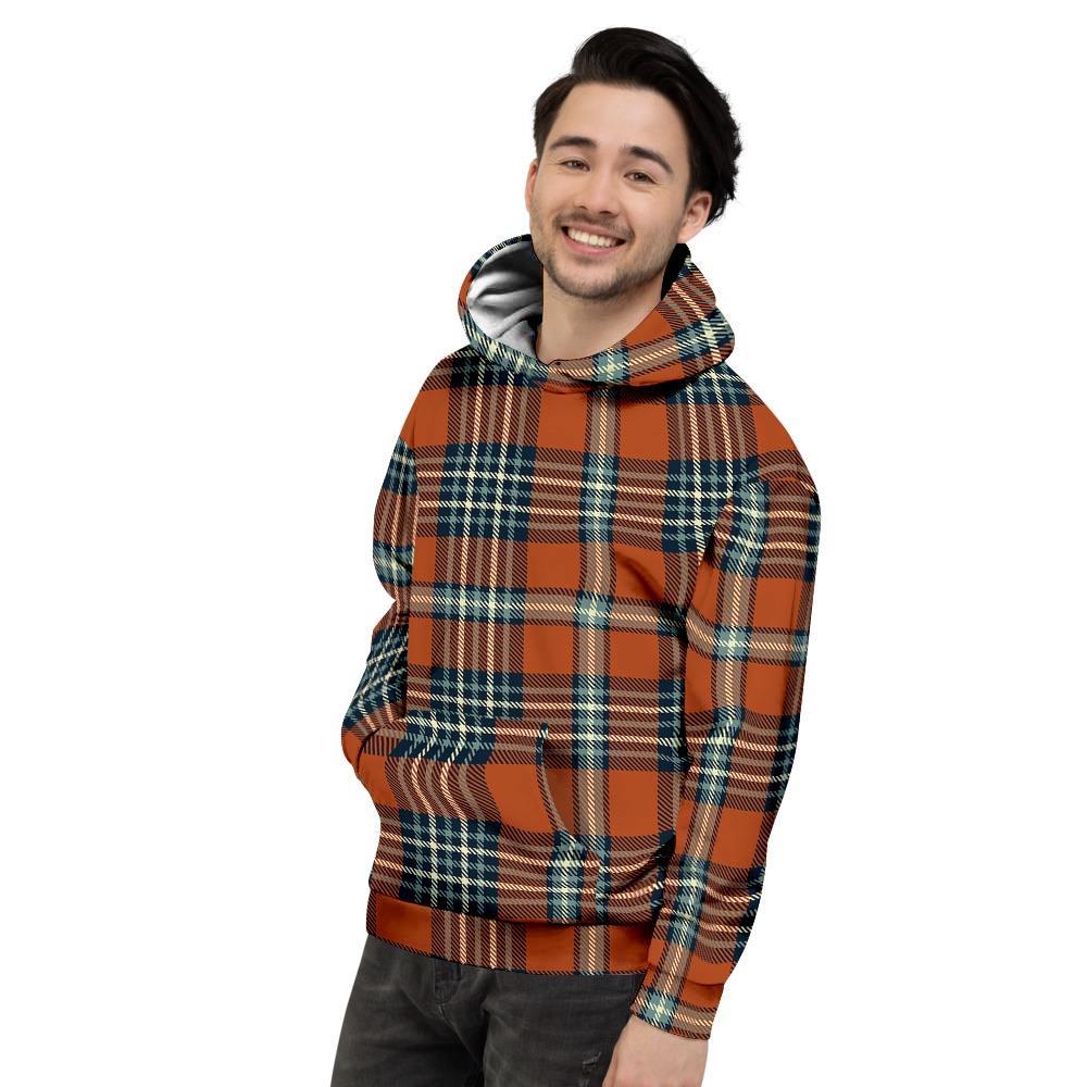Tartan Orange Plaid Men's Hoodie-grizzshop