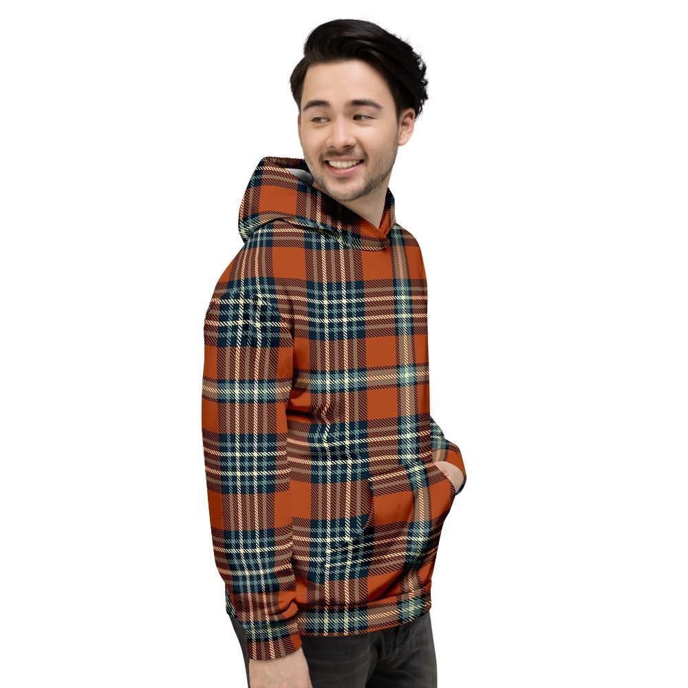 Tartan Orange Plaid Men's Hoodie-grizzshop
