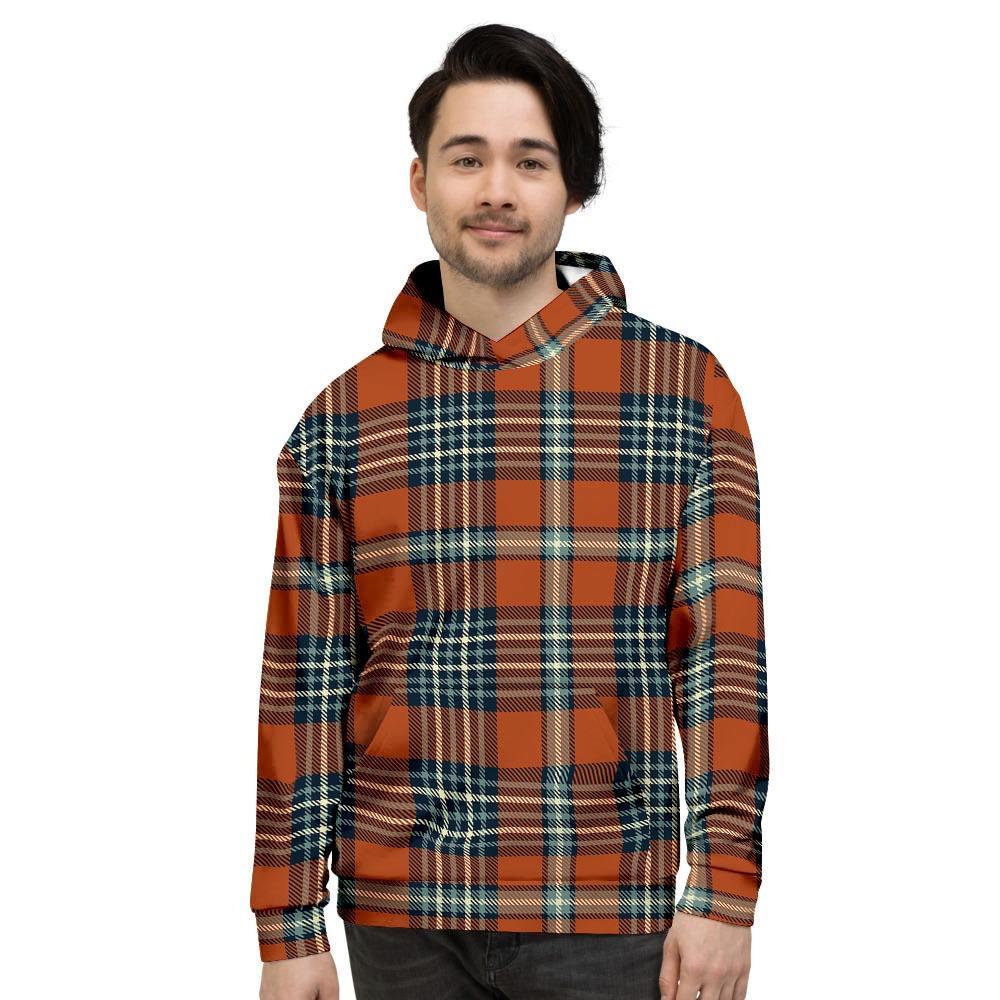 Tartan Orange Plaid Men's Hoodie-grizzshop