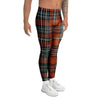 Tartan Orange Plaid Men's Leggings-grizzshop