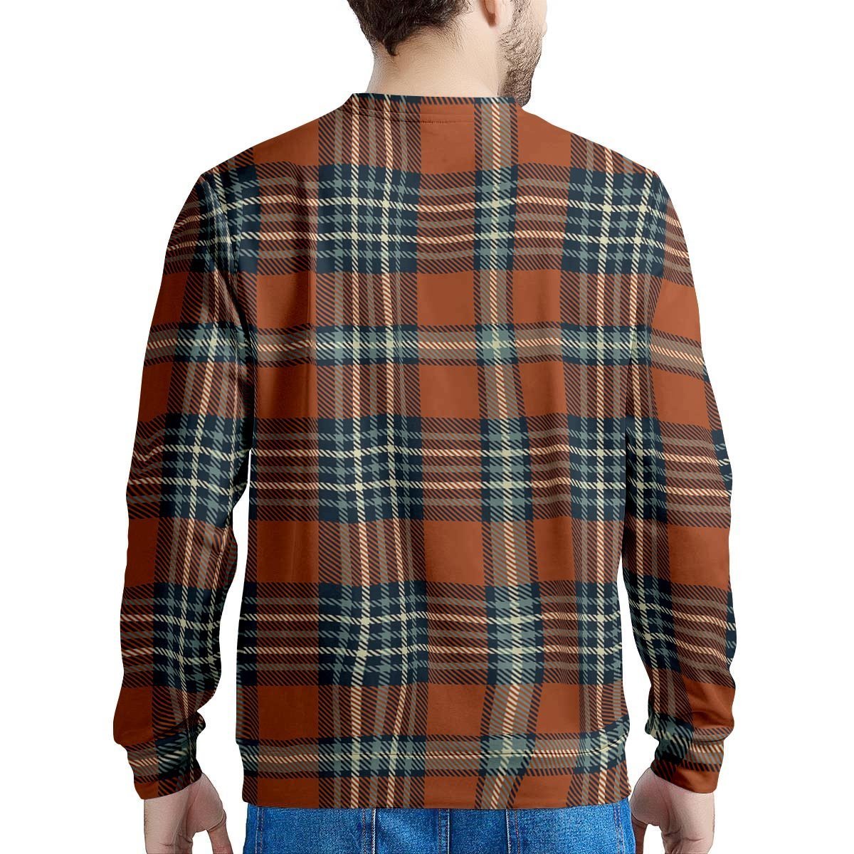 Tartan Orange Plaid Men's Sweatshirt-grizzshop