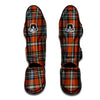 Tartan Orange Plaid Muay Thai Shin Guard-grizzshop