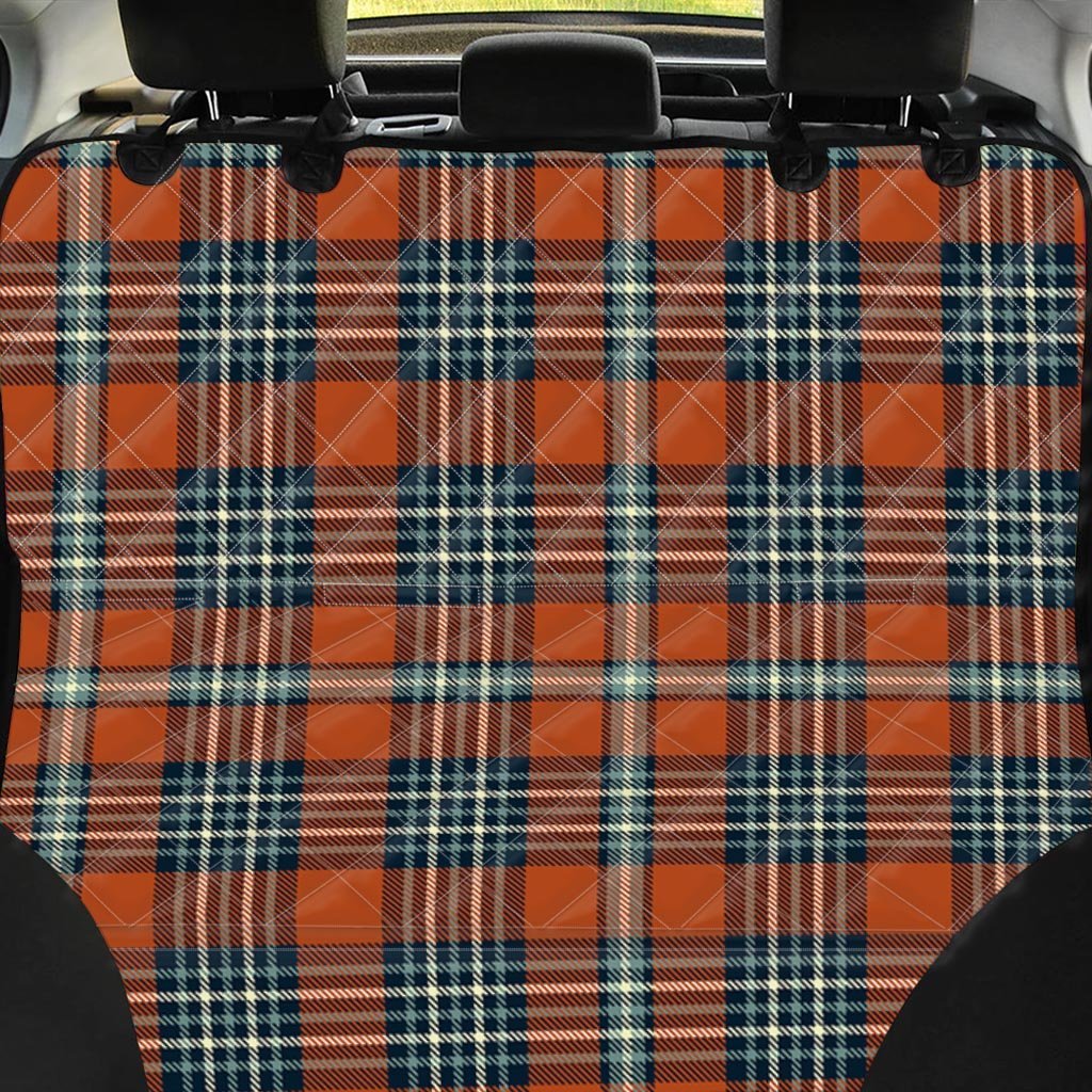 Tartan Orange Plaid Pet Car Seat Cover-grizzshop