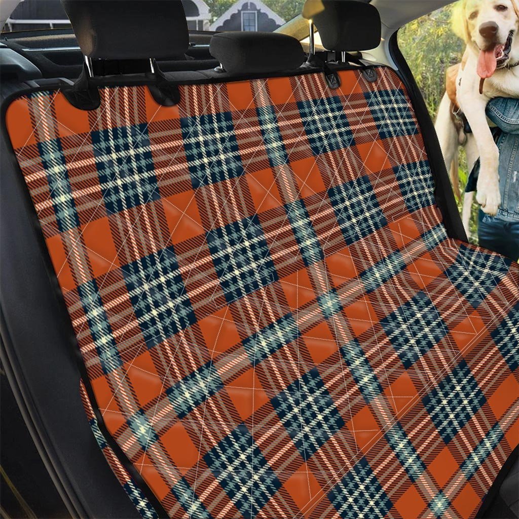 Tartan Orange Plaid Pet Car Seat Cover-grizzshop