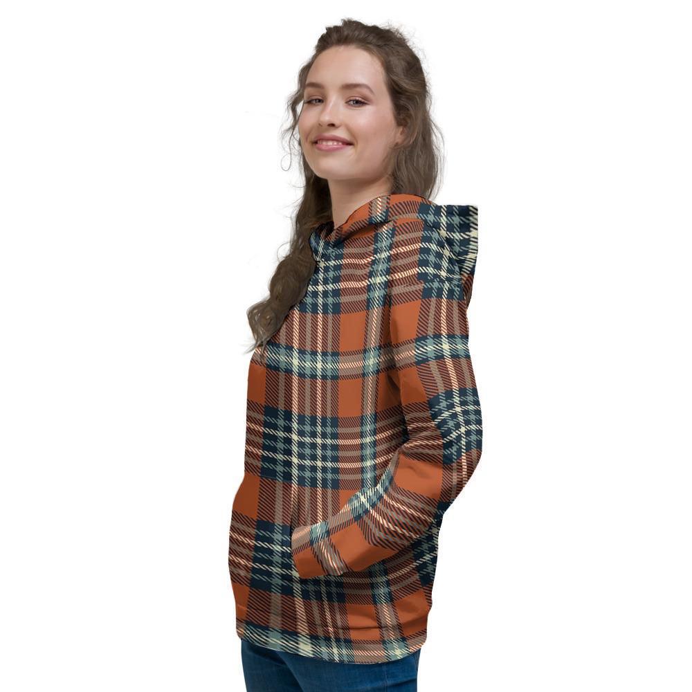 Tartan Orange Plaid Women's Hoodie-grizzshop