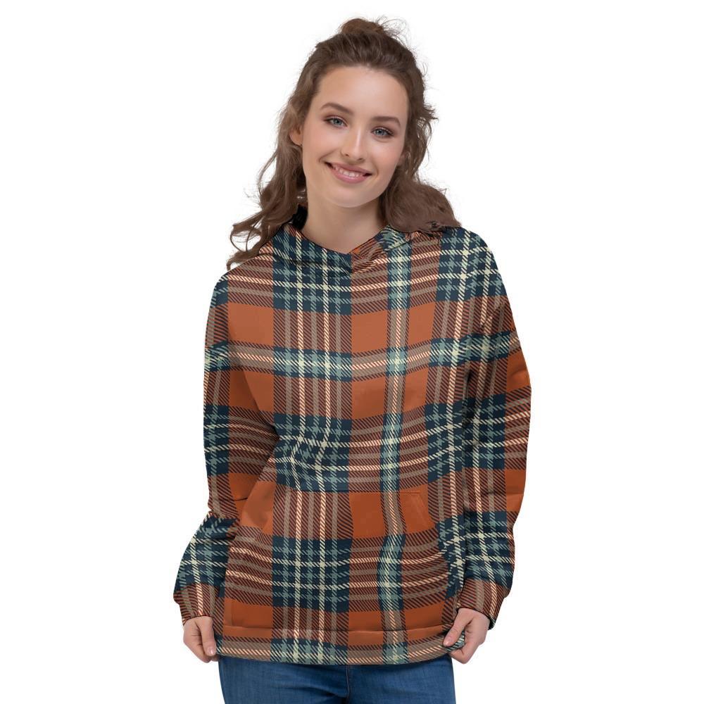 Tartan Orange Plaid Women's Hoodie-grizzshop