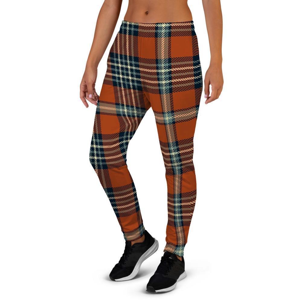 Tartan Orange Plaid Women's Joggers-grizzshop