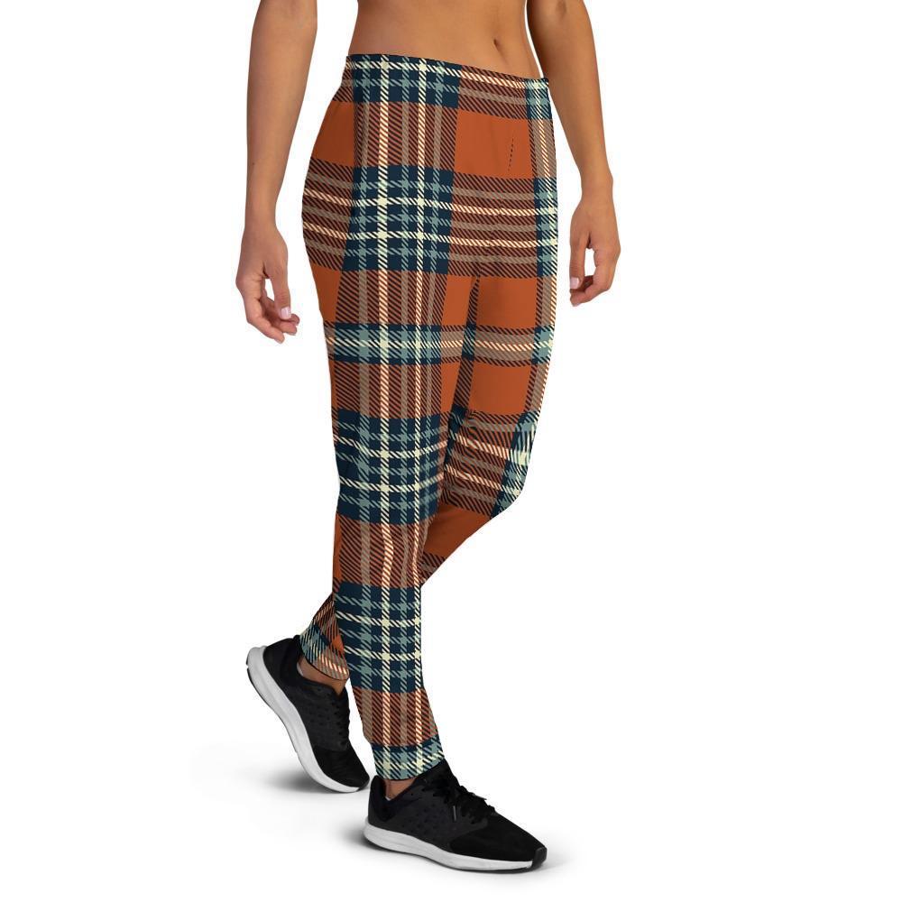 Tartan Orange Plaid Women's Joggers-grizzshop