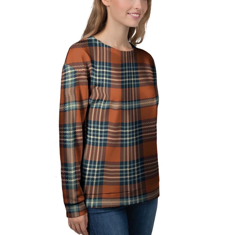 Tartan Orange Plaid Women's Sweatshirt-grizzshop