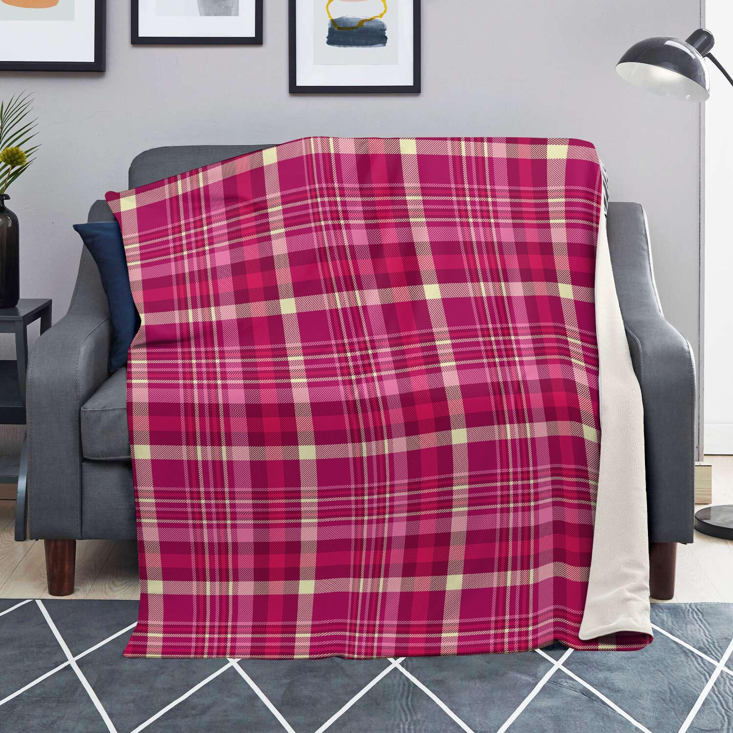 Tartan Pink Plaid Blanket-grizzshop