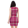 Tartan Pink Plaid Bodycon Dress-grizzshop