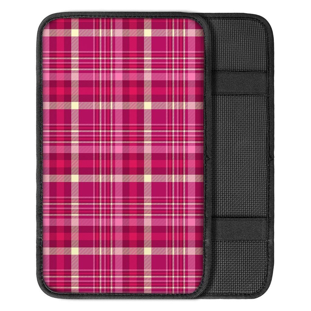 Tartan Pink Plaid Car Console Cover-grizzshop