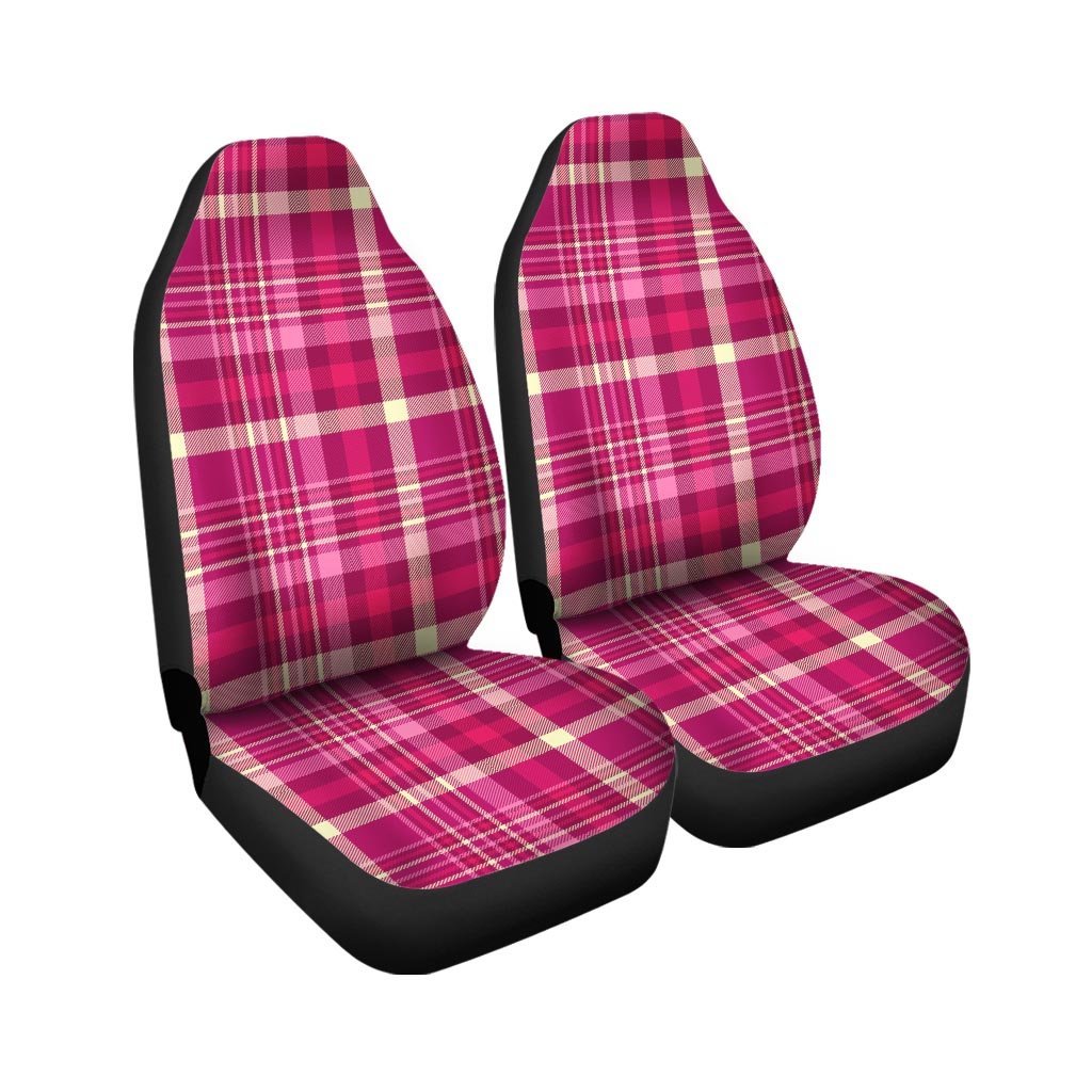 Tartan Pink Plaid Car Seat Covers-grizzshop