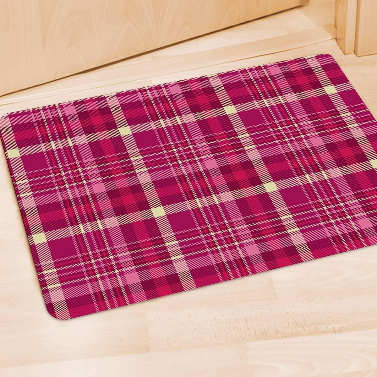 Tartan Pink Plaid Door Mat-grizzshop