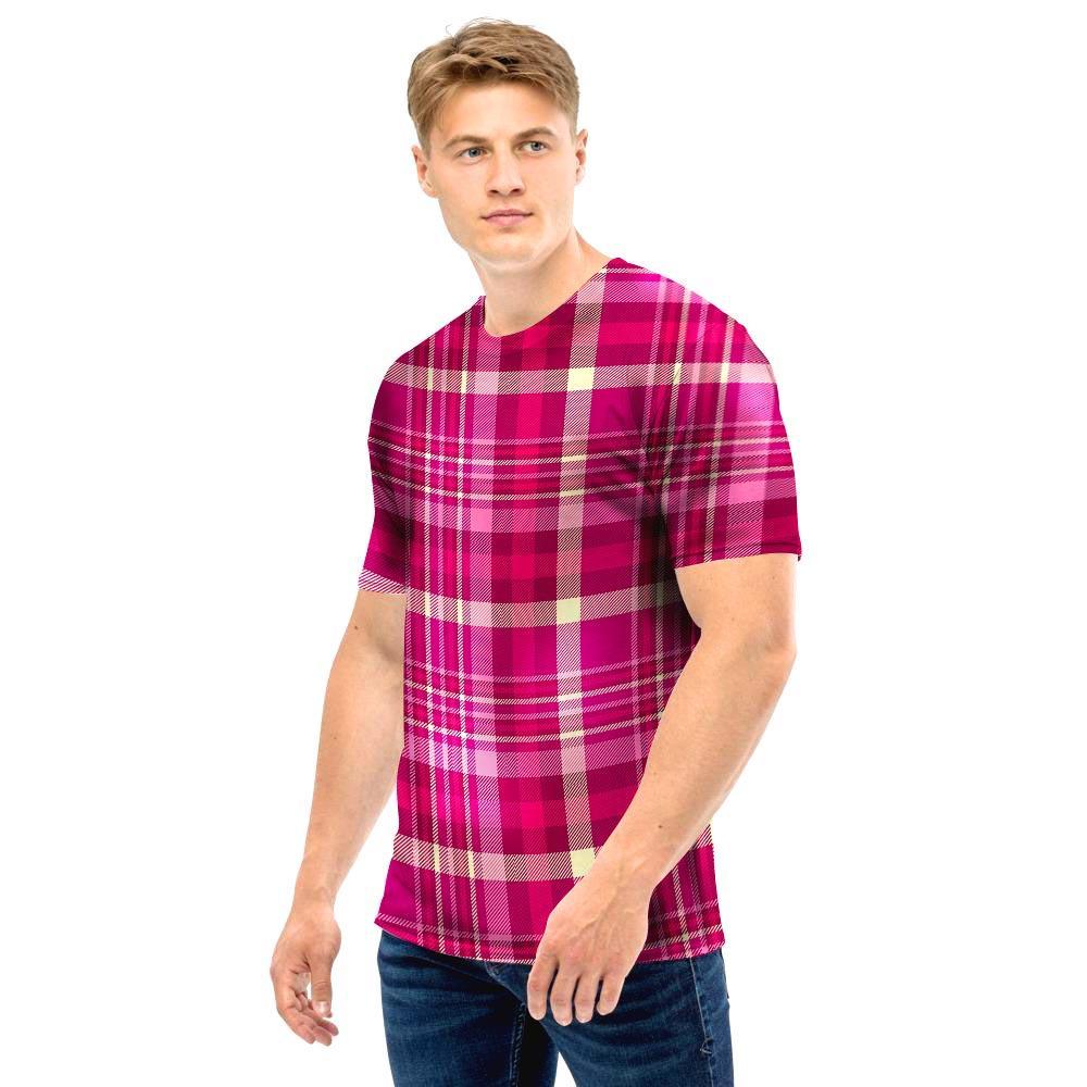 Tartan Pink Plaid Men T Shirt-grizzshop