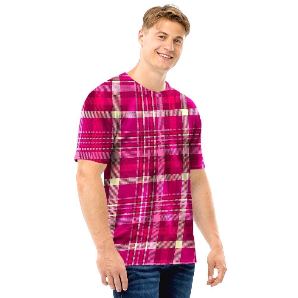 Tartan Pink Plaid Men T Shirt-grizzshop