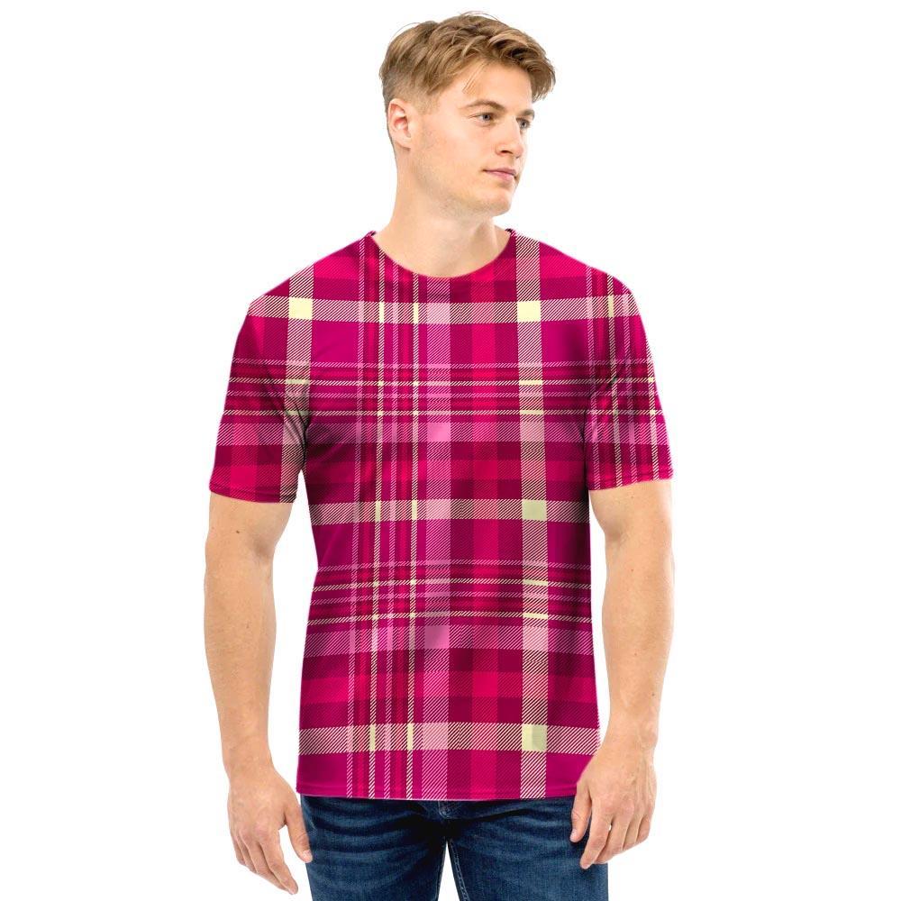 Tartan Pink Plaid Men T Shirt-grizzshop