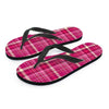 Tartan Pink Plaid Men's Flip Flops-grizzshop