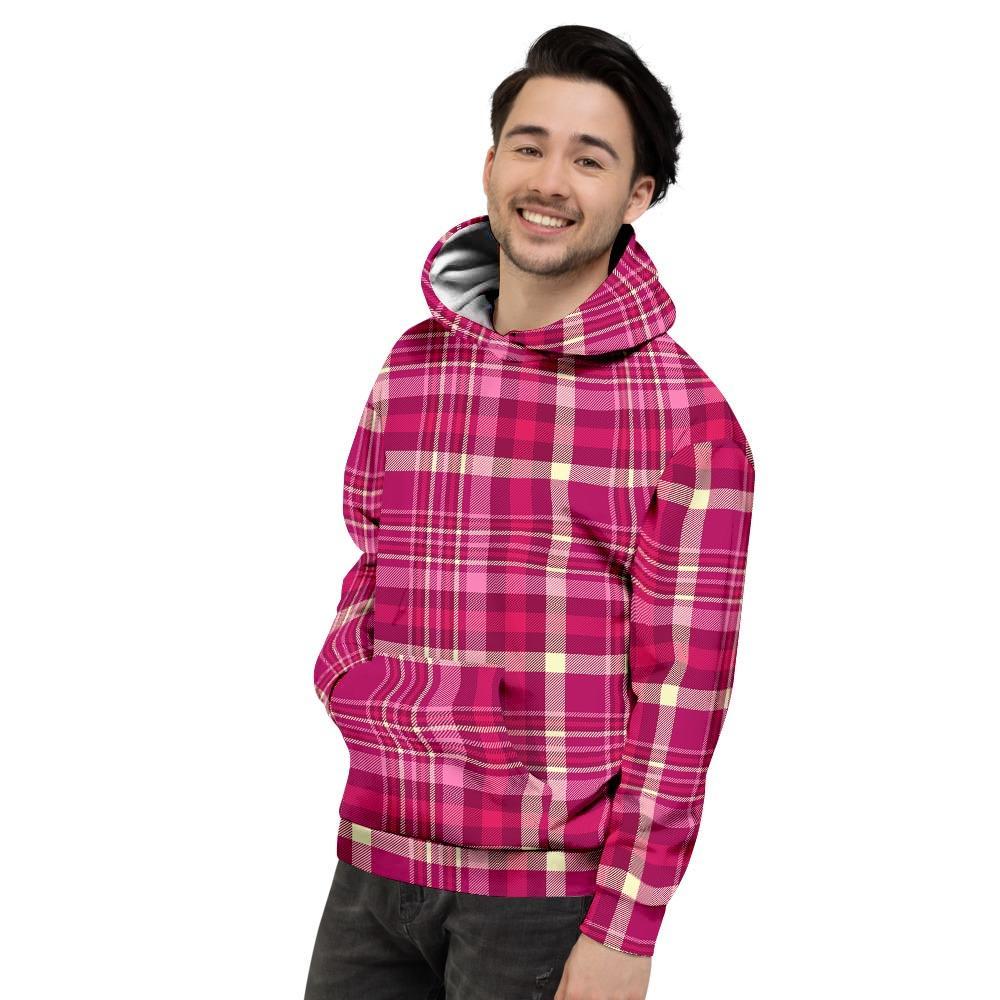 Tartan Pink Plaid Men's Hoodie-grizzshop