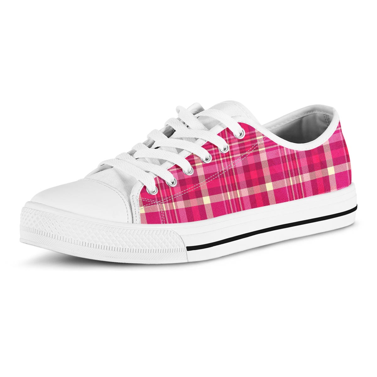 Tartan Pink Plaid Men's Low Top Shoes-grizzshop