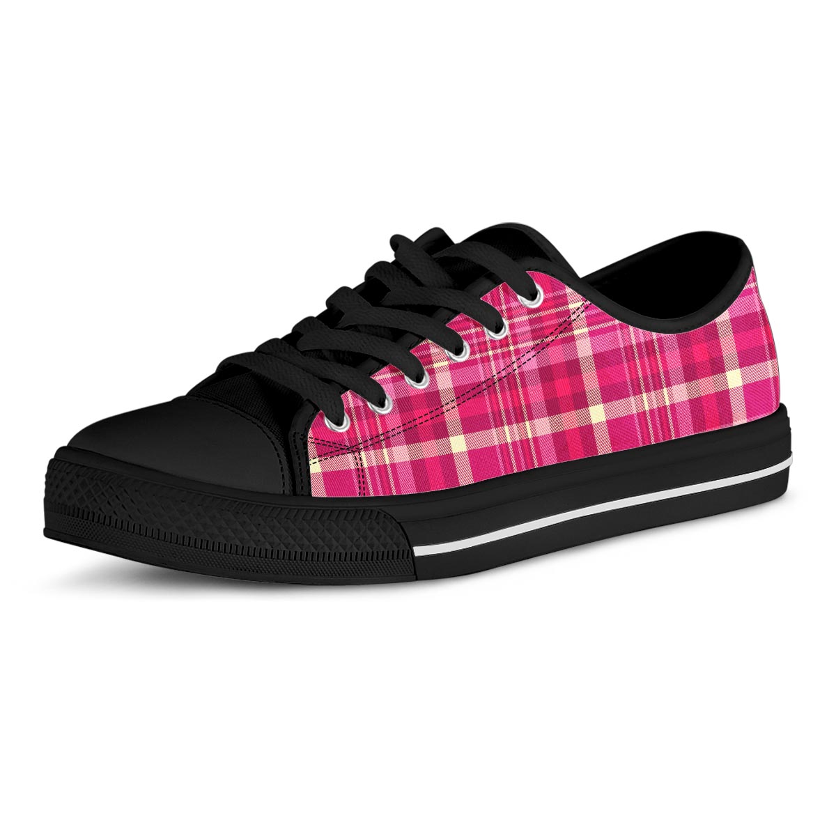 Tartan Pink Plaid Men's Low Top Shoes-grizzshop