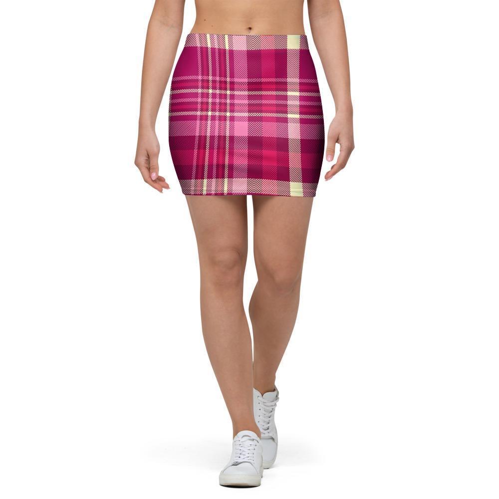 Tartan Pink Plaid Mini Skirt-grizzshop