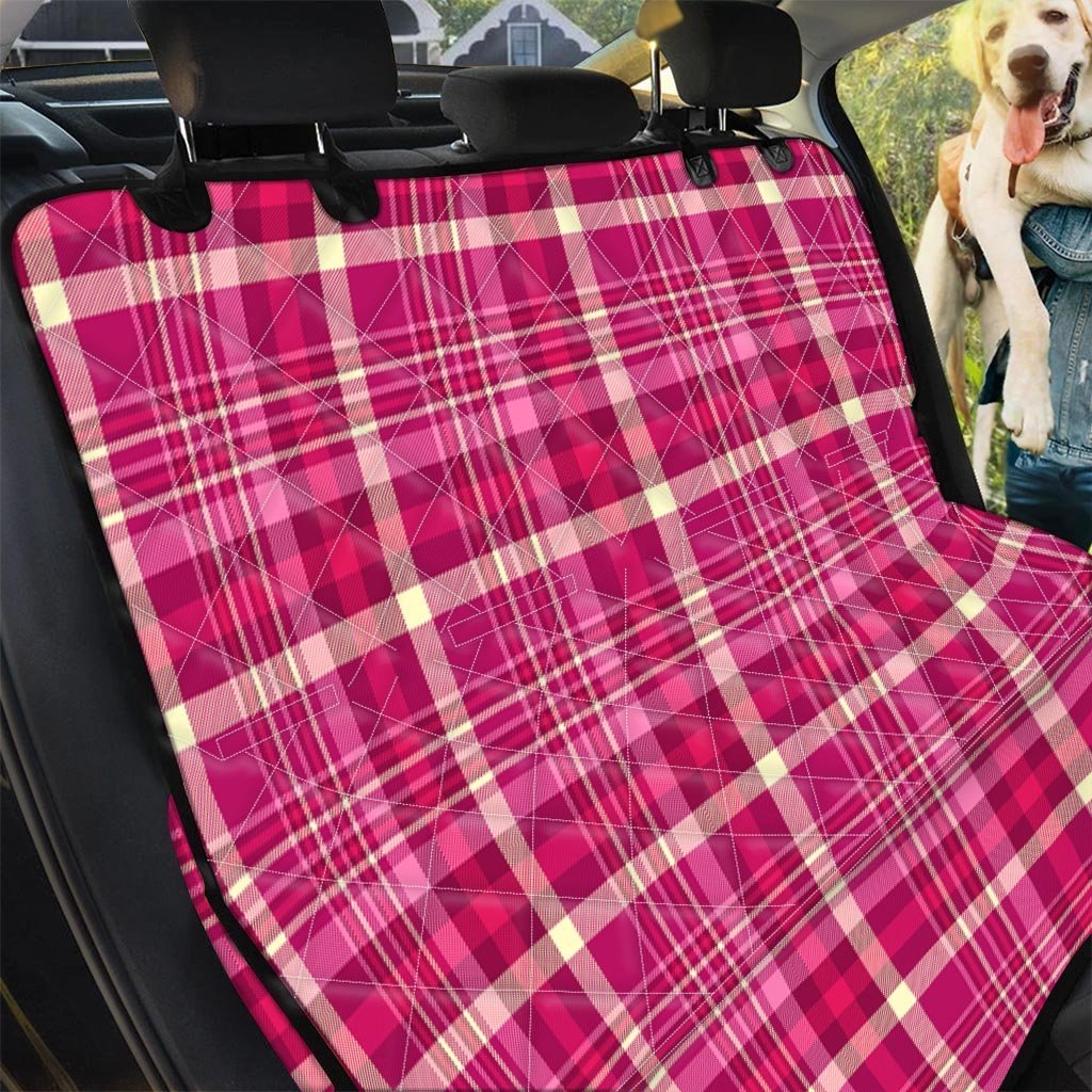 Tartan Pink Plaid Pet Car Seat Cover-grizzshop