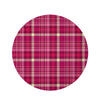 Tartan Pink Plaid Round Rug-grizzshop