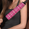 Tartan Pink Plaid Seat Belt Cover-grizzshop