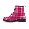 Tartan Pink Plaid Women's Boots-grizzshop