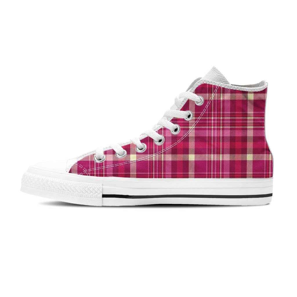 Tartan Pink Plaid Women's High Top Shoes-grizzshop