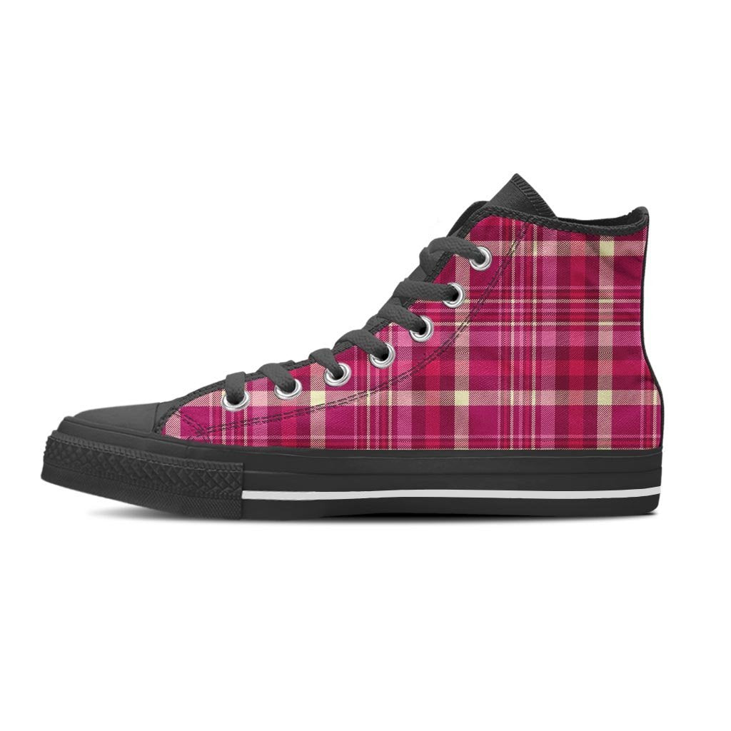 Tartan Pink Plaid Women's High Top Shoes-grizzshop