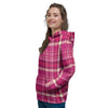 Tartan Pink Plaid Women's Hoodie-grizzshop