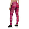 Tartan Pink Plaid Women's Leggings-grizzshop