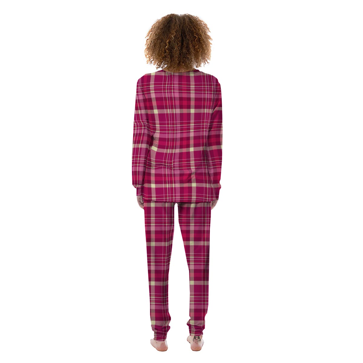 Tartan Pink Plaid Women's Pajamas-grizzshop