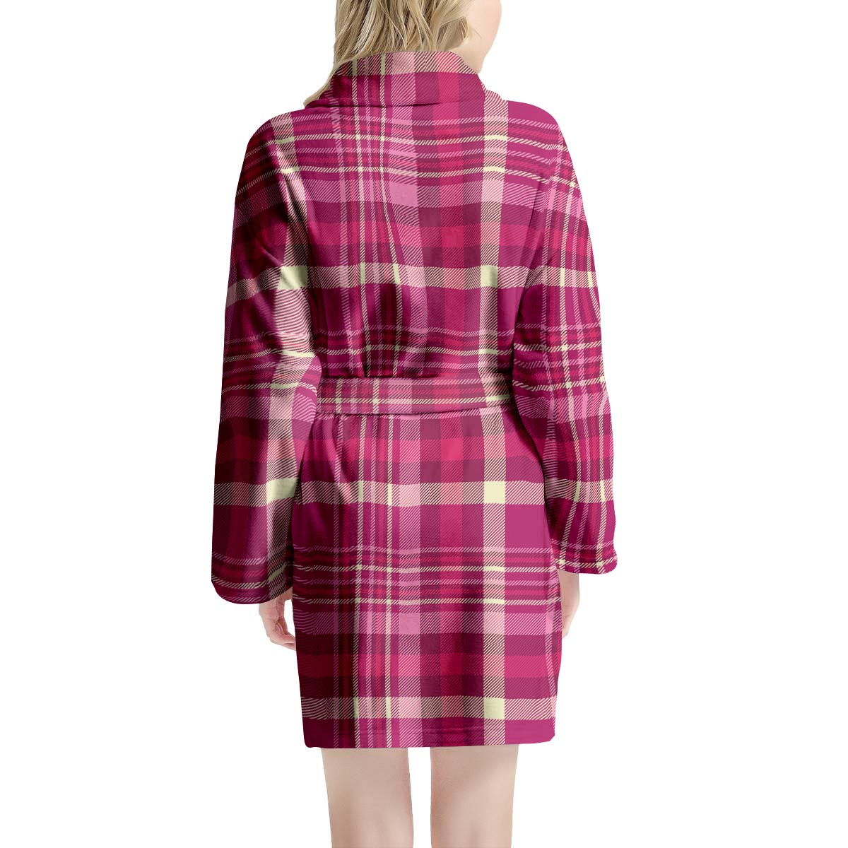 Tartan Pink Plaid Women's Robe-grizzshop