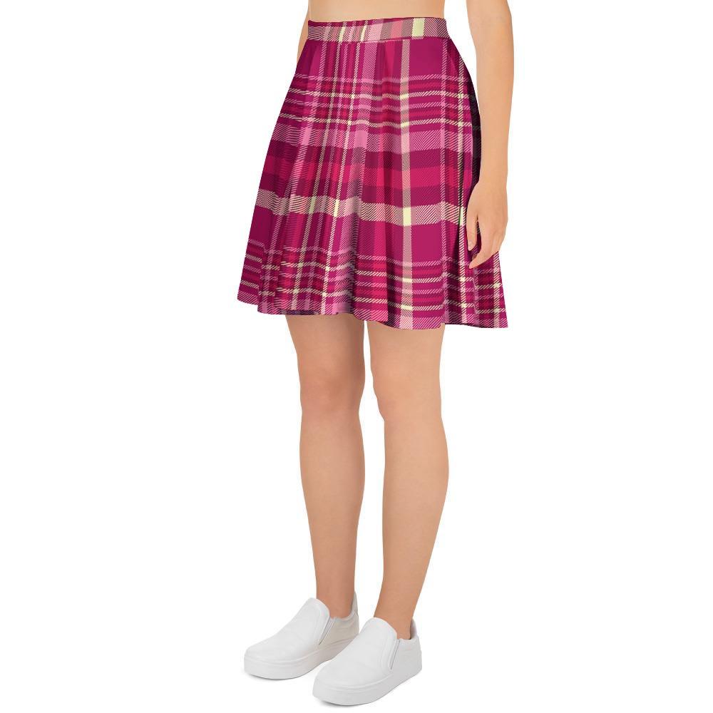 Tartan Pink Plaid Women's Skirt-grizzshop