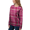 Tartan Pink Plaid Women's Sweatshirt-grizzshop