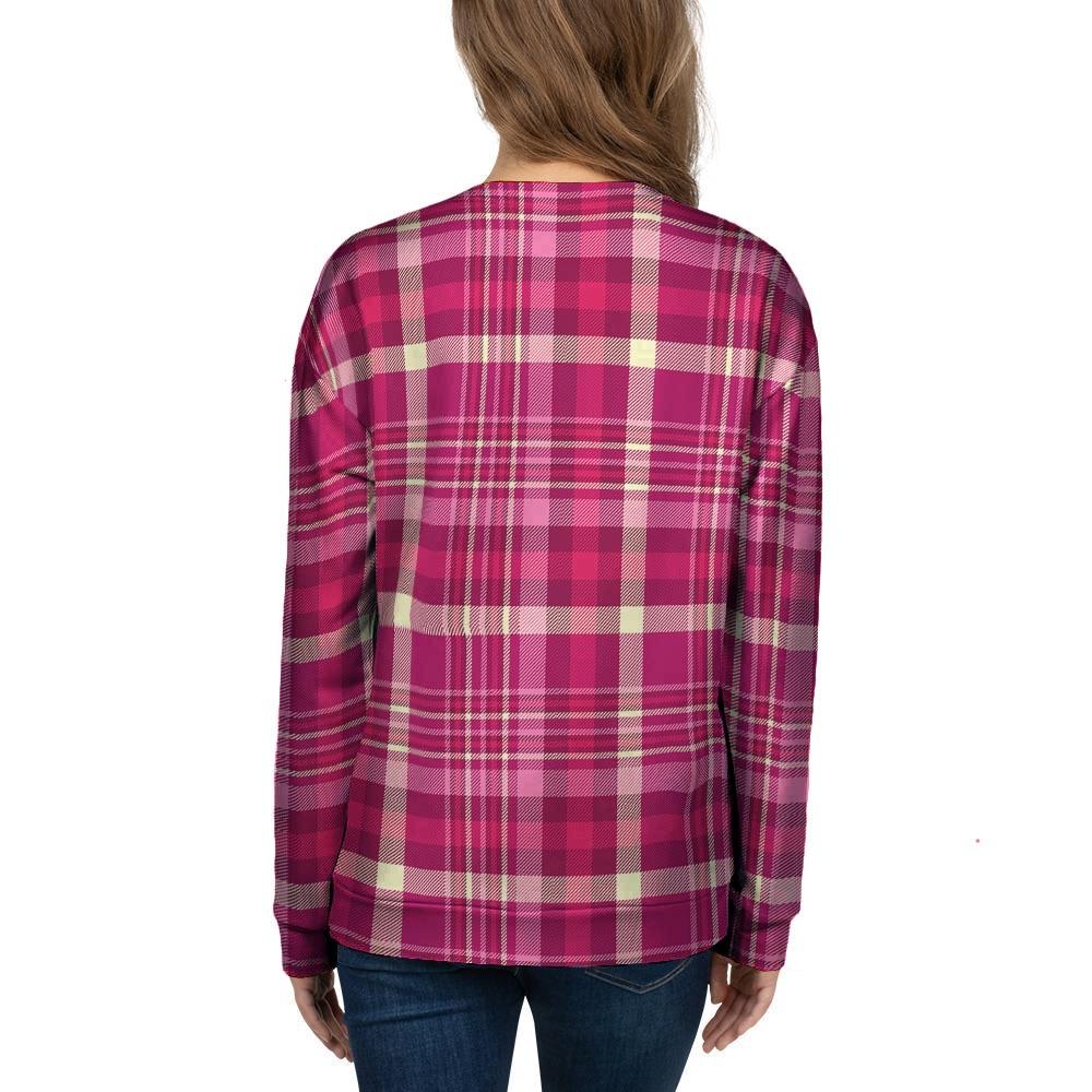 Tartan Pink Plaid Women's Sweatshirt-grizzshop