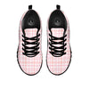 Tartan Pink Print Pattern Black Sneaker-grizzshop